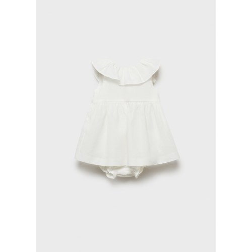 Linen dress with bow and frog - Kids | MANGO USA