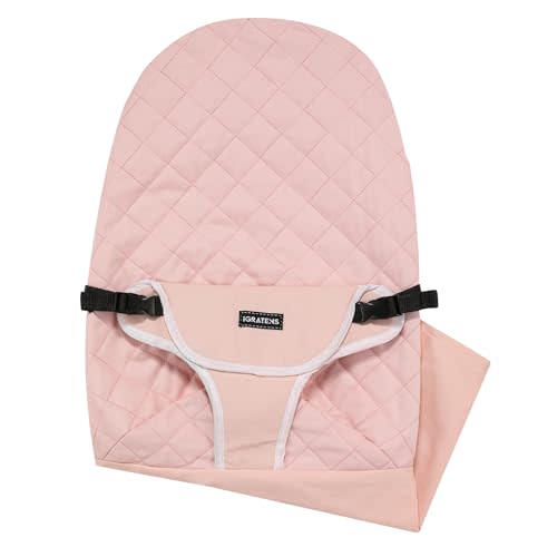 iGRATENS Fabric Seat for Bouncer | Baby Bjorn Bouncer Replacement Cover for Balance Soft & Bliss, 100% Cotton, Skin -Friendly, Machine Washable, Pink