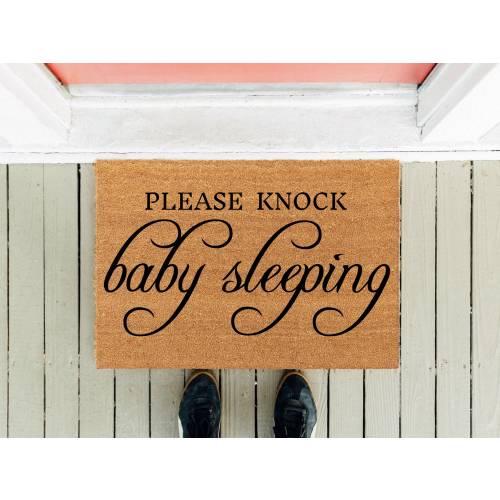 Please Knock Baby Sleeping | Welcome Mat | Housewarming Gift | Funny Doormat | Baby Door Mat | Newborn Rug | Newborn Gift | Birthday Gift