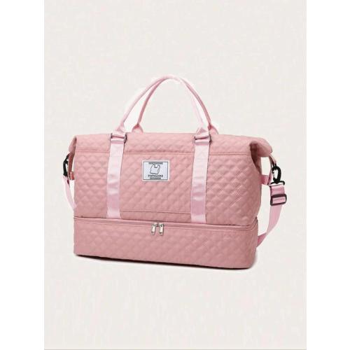 Letter Patched Design Large Capacity Durable Travel Bag, Lightweight Portable Travel Essentials Bag, Multi-function Dry & Wet Separation Bag for Travel Luggage, Portable Overnight Bag, Travel Duffle Bag - TikTok Shop
