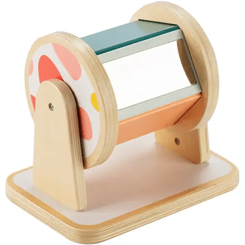 Twefex Montessori Spinning Drum, Montessori Toys for Babies 6-12 Months, Montisory Baby Toys for 1 Year Old Infant, Wooden Toys for Baby