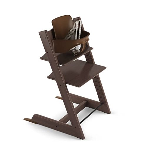 Tripp Trapp High Chair from Stokke, Walnut - Adjustable, Convertible Chair for Children & Adults - includes Baby Set with Removable Harness for Ages 6-36 Months - Ergonomic & Classic Design