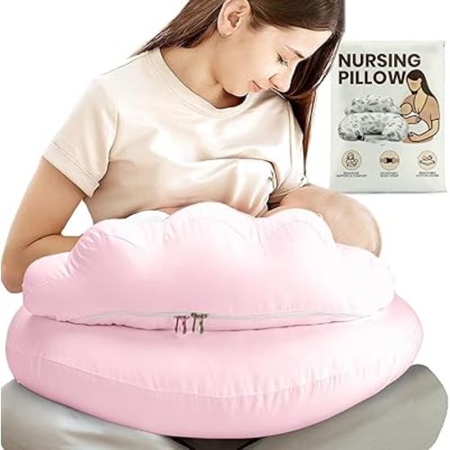 PILLANI Nursing Pillow, Breastfeeding Pillows for Enhanced Safety & Comfort for Mom & Baby, Removable Cotton Cover, Adjustable Waist Strap, Breastfeeding Essentials, Baby Registry Search