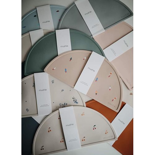 mushie Silicone Placemat for Kids | BPA-Free Non-Slip Design (Vanilla Confetti)