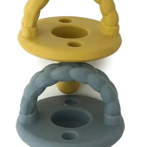 Sweetie Soother™ - Pacifier 2-Pack - Grey & Mustard Braids - 0 months – Tribute Clothing Co