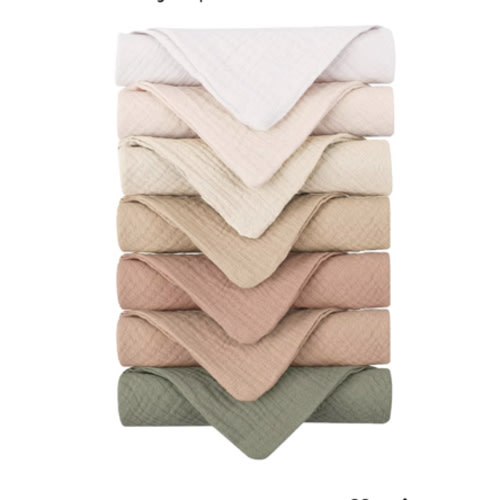 Konssy Baby Muslin Washcloths 7-Pack, 100% Cotton Baby Bath Washcloths, Soft & Absorbent Wash Cloths and Burp Cloths for Newborn Kids Girls & Boys, 11x11 inches