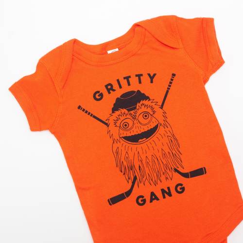 Gritty gang baby bodysuit, Philly hockey fan baby tshirt