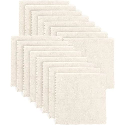 Super Soft Burp Cloths 16 Pack - Thick - Extra Absorbent - Perfect Size Large 20 X 10 Inch - Light and Easy to Carry - Milk Spit Up Rags - Burpy Cloths for Unisex, Boy, Girl, Newborn - Cream