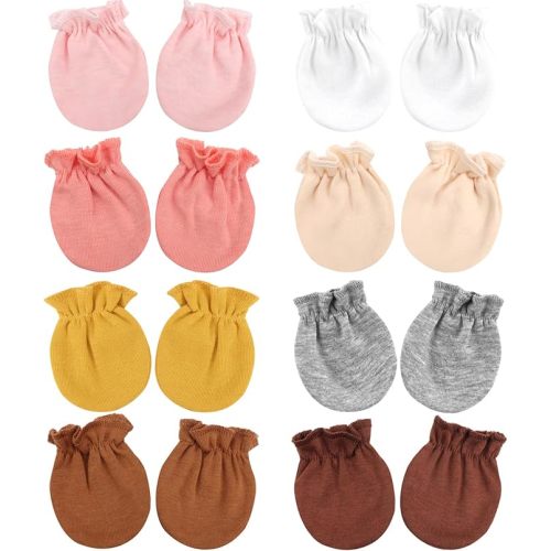 BQUBO Newborn Infant Toddler Mittens No Scratch Cotton Elastic Wrist Gloves Hypoallergenic for 0-6 Months Baby Boys Girls