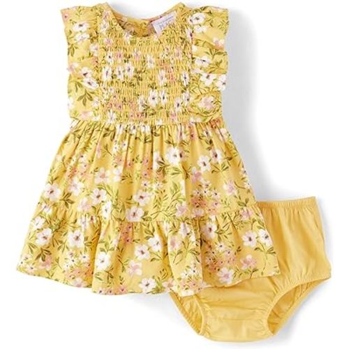 The Children's Place Baby Girls' and Newborn Ruffle Dressy Dress