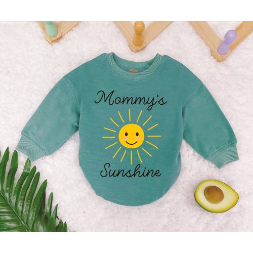 Mommy's Sunshine Baby Romper Sweatshirt, Sun Baby Bodysuit, Birthday Romper, Newborn Outfit