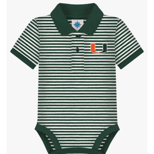 Creative Knitwear College Baby Striped Polo Bodysuit - Team Logo, Multiple Colors, for Boys & Girls (0-12 Months)