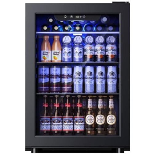 Simzlife 100-Can Beverage Refrigerator & Cooler with LED Light, Air Cooled Frost Free, 2.7 cu. ft Beverage Fridge for Home/Office/Bar