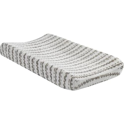 Lambs & Ivy Urban Jungle Gray/White Baby Changing Pad Cover