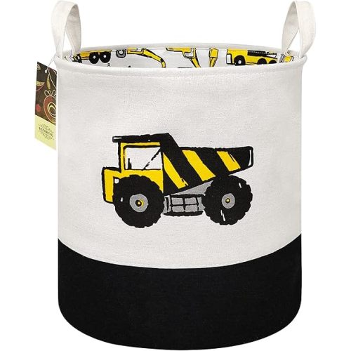 HUNRUNG Large Laundry Hamper,Cartoon Organizer Bin for Children Nursery,Toys,Laundry,Children Clothing,Gift Baskets(Engineering)