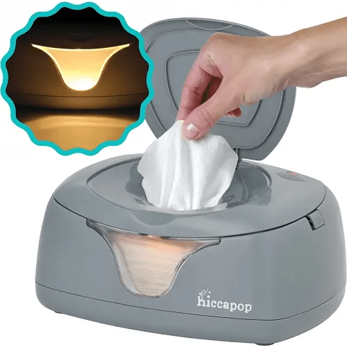 hiccapop Baby Wipe Warmer and Baby Wet Wipes Dispenser | Baby Wipes Warmer for Babies | Diaper Wipe Warmer with Changing Light