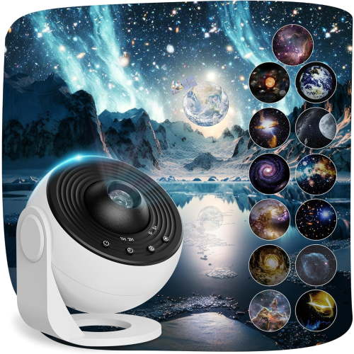 Planetarium Projector Pro for Bedroom, 13 in 1 Star Projector Galaxy Light, Ceiling Night Light Milky Way Mood Lighting with Timer, LED Space Galaxy Lamp Bedroom Room Decor for Adults Kids - White