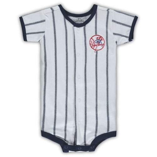 Infant New York Yankees White Pinstripe Power Hitter Coverall