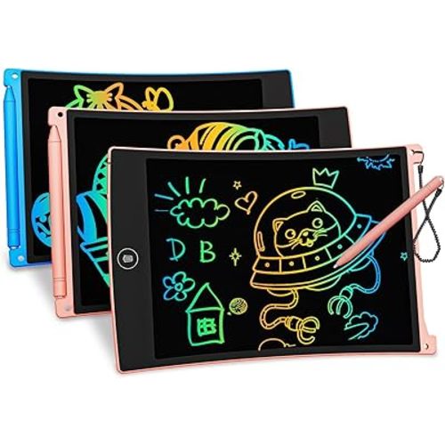 bravokids Toys Gifts for 3-6 Years Old Girls Boys, 3 Pack LCD Writing Tablet with 6 Stylus, 8.5 inch Colorful Doodle Board Drawing Pad for Age 3 4 5 6 7 8 Years Old Kids
