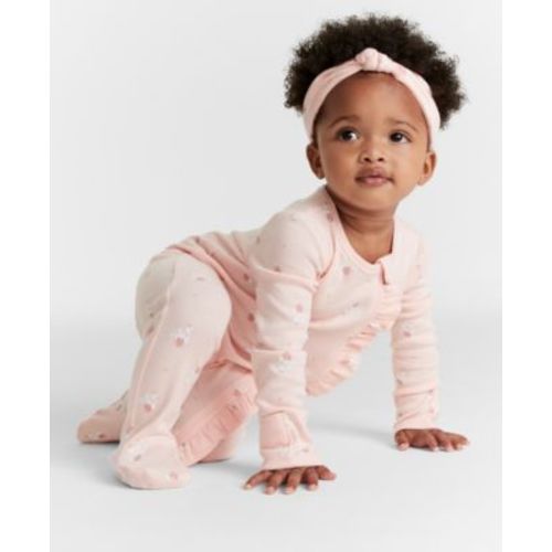 Baby Girls Tiny Dancer Cotton Footed Coverall & Headband, 2 Piece Set, Created for Macy's