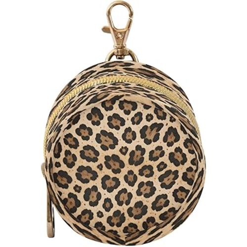 Cheetah Leopard Print Pacifier Holder Case with Clip Portable Small Travel Pacifier Pouch for Mom Bag Zipper Coin Purse Pendant