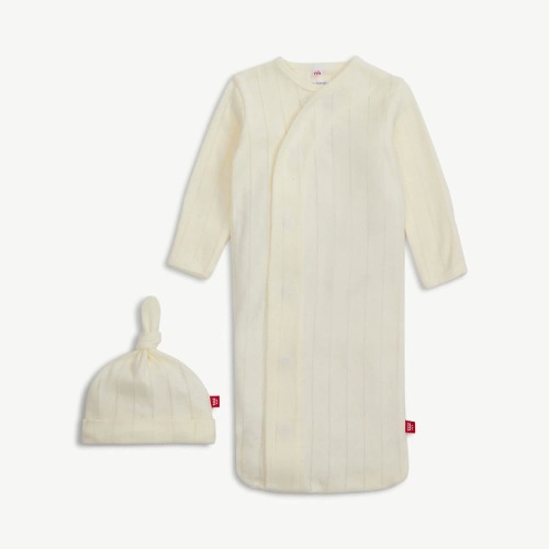 love lines tofu organic cotton pointelle magnetic cozy sleeper gown + – Magnetic Me