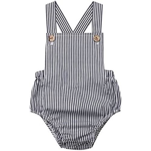 Newborn Baby 1 Piece Summer Romper Baby Girl Boy Solid Color Jumpsuit Sleeveless Backless Overalls Outfits