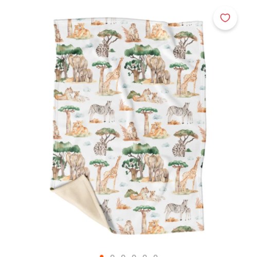 Petite Couverture Minky - Au Coeur de la Savane Veille sur Toi - Clément