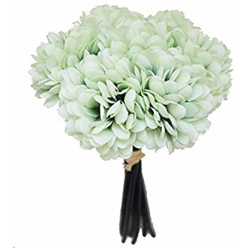 Lily Garden Silk Chrysanthemum Ball 7 Stems Flower Bouquet (Mint)