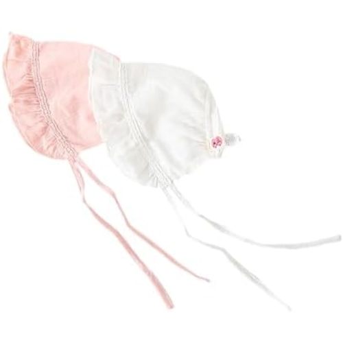 Vivobiniya Newborn Baby Girl Ruffled Hem Bonnet Toddler Girl Summer Cotton Hats 0-4Years