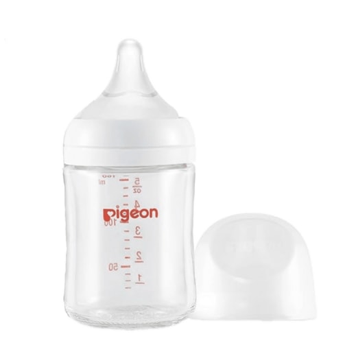 PIGEON Pigeon Glass Nursing Bottle Wide Neck | Natural Feel | Easy To Clean | Heat-Resistant 5.4 Oz Includes 1 SS Nipples (0m+) - Yamibuy.com