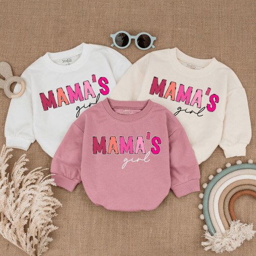 Mama's Girl Pink Bubble Romper Bodysuit, Funny Retro Romper, Newborn Girl Outfit, Newborn Outfit, Newborn Sweater, Baby Romper, Baby Clothes