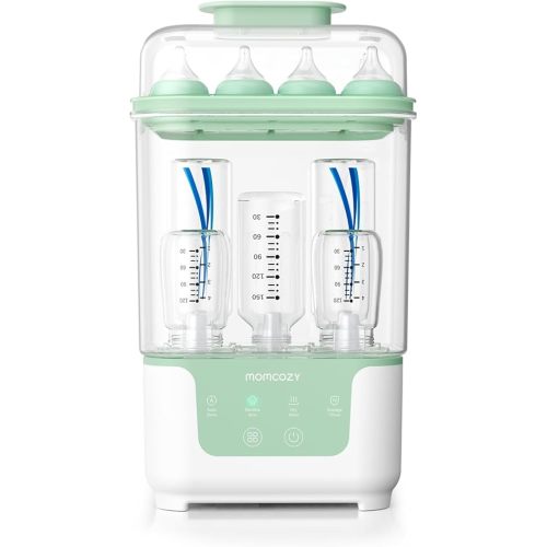 Momcozy Bottle Sterilizer and Dryer, Modular Nesting Space Saving Design, 6 Bottles Capacity, 4 in 1 Compact Sterilizer for Baby Bottles, Breast Pump Parts & Newborn Essentials, Drying Rack Included
