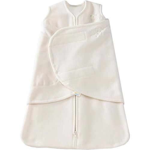 HALO Micro-Fleece Sleepsack Swaddle, 3-Way Adjustable Wearable Blanket, TOG 3.0, Cream, Newborn, 0-3 Months