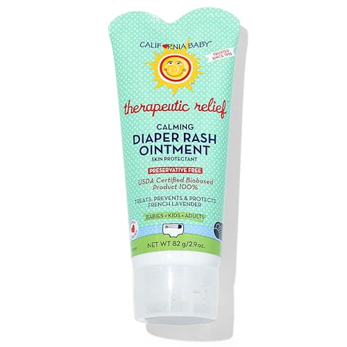 California Baby Calming Diaper Rash Cream | Zinc Oxide Ointment | 100% Bio-Based | Calming Lavender Scent | Hypoallergenic | Soothing Diaper Rash Cream For Baby | 82 g / 2.9 oz.