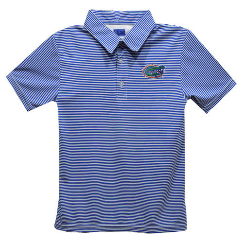 University of Florida Gators Embroidered Royal Stripes Short Sleeve Youth Polo Box Shirt