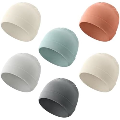 Yoofoss 100% Organic Cotton Baby Hats 0-6 Months 6-24 Months, 6 Pack Newborn Hats for Baby Girl Boy