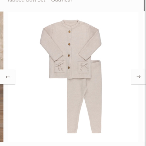 Ribbed Bow Set ~ Oatmeal