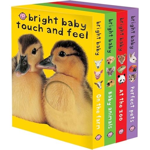 Bright Baby Touch & Feel Boxed Set: On the Farm, Baby Animals, At the Zoo and Perfect Pets (Bright Baby Touch and Feel) Board book – Touch & Feel, December 26, 2006