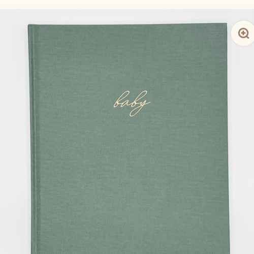 Linen Baby Book - Sage