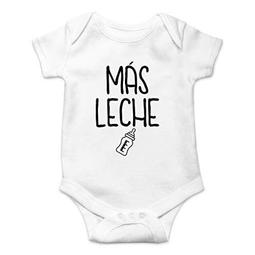 AW Fashions Mas Leche Baby Bodysuit Funny Romper Clothing Boys Girls Outfit Cute Adorable Newborn Romper