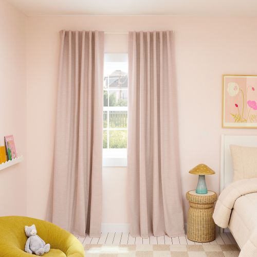 Chambray Tack Stripe Blackout Curtain