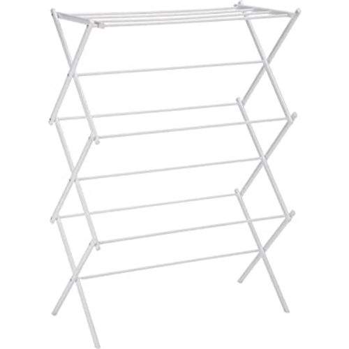 Amazon Basics Foldable Laundry Rack for Air Drying Clothing - 41.8" x 29.5" x 14.5", White