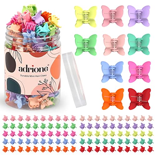 ADRIONE Butterfly Hair Clips for Girls 100 Pack, Colorful Hair Clips for Toddler Girls Baby Hair Clips Toddler Hair Clips Butterfly Clips for Little Girl Hair Clips for Kids Hair Clips Baby Claw Clips
