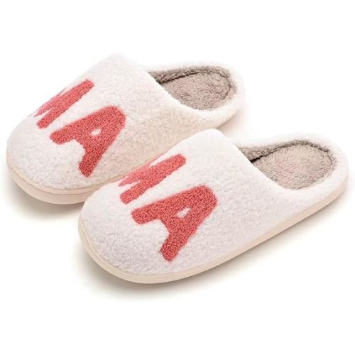 Fun Cute Trendy Colorful Cartoon Illustrated Cozy Fluffy Plush Fur Slip On Cushion House Slippers for Women, Men, Girls, and Boys
