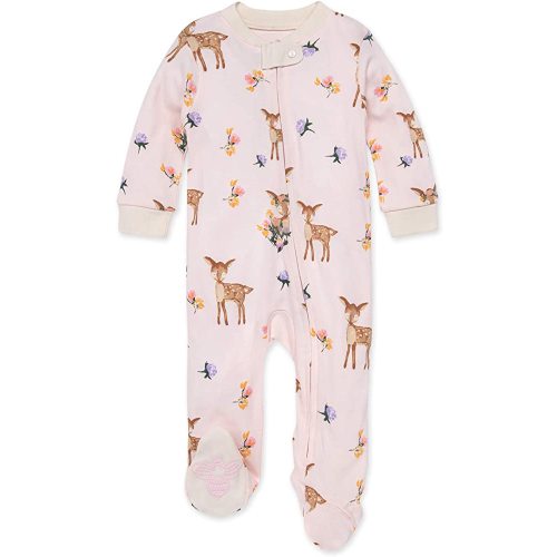 Burt's Bees Baby baby-girls Sleep and Play Pjs, 100% Organic Cotton One-piece Romper Jumpsuit Zip Front Pajamas
