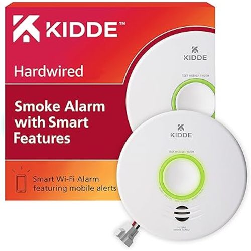 Kidde Smart Smoke Detector, WiFi, Alexa Compatible Device, Hardwired w/Battery Backup, Voice & App Alerts
