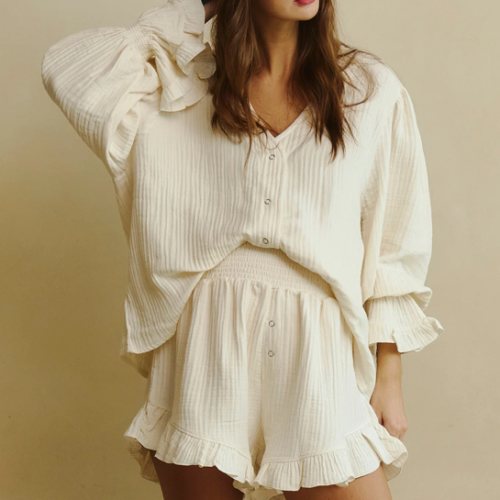 LUXE RUFFLED MUSLIN NURSING SET