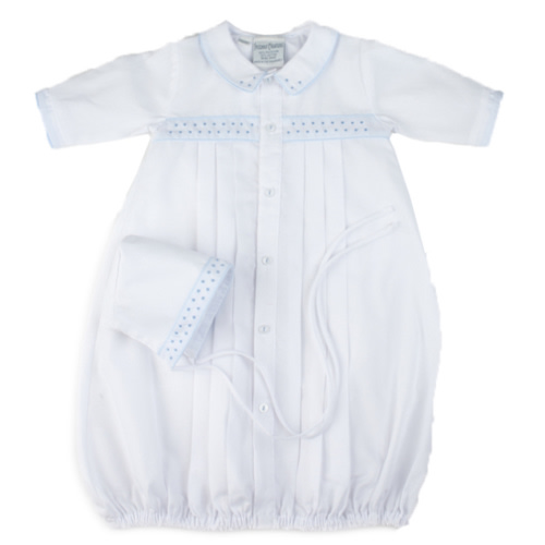 Boys Dot Embroidered Take Me Home Gown with Hat I Feltman Brothers