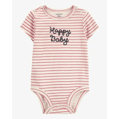 Baby Happy Baby Striped Short-Sleeve Bodysuit - Carter's | Carter's